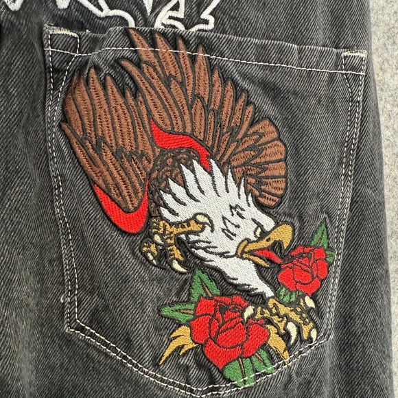 Ninth Hall Ambush Jeans Men 29 Embroidered Pockets Snake Eagle Baggy Denim Skate - Picture 14 of 16
